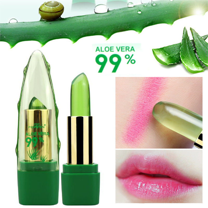 Aloe Vera Gel Color Changing Lipstick Gloss Moisturizer Anti-drying Desalination Fine-grain Lip Blam Care Hussains1214
