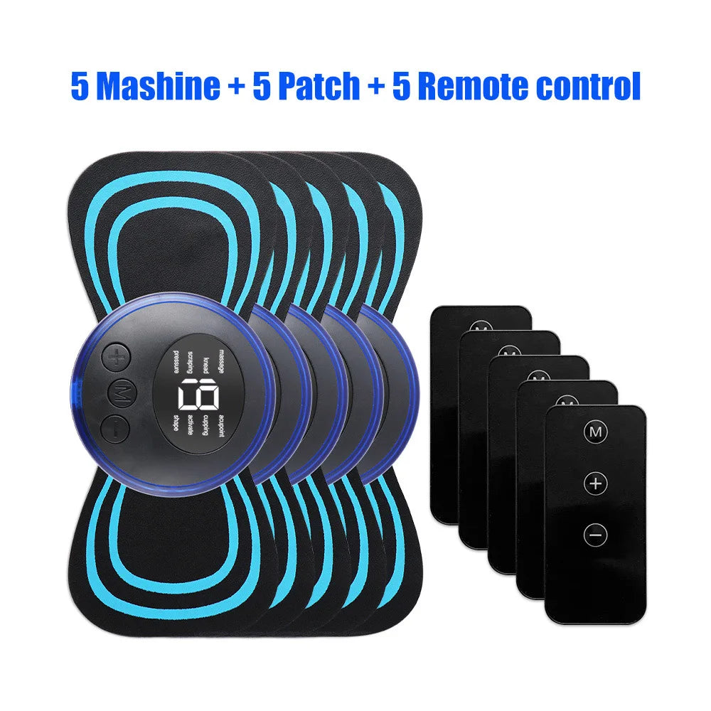5pcs set Neck Back Massager Sticker EMS Pulse Mini Electric Massage for Shoulder Leg Cervical Body Muscle Stimulator Relief Pain Hussains1214