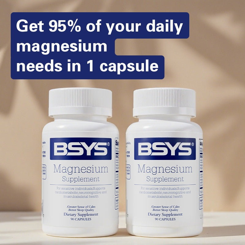 BSYS Magnesium Supplements Sleep & Anxiety Relief Aid Muscle Relaxation Support Heart Health & Blood Sugar Balance Formula Cognitive Function Enhancement Nighttime Wellness Supplement Hussains1214