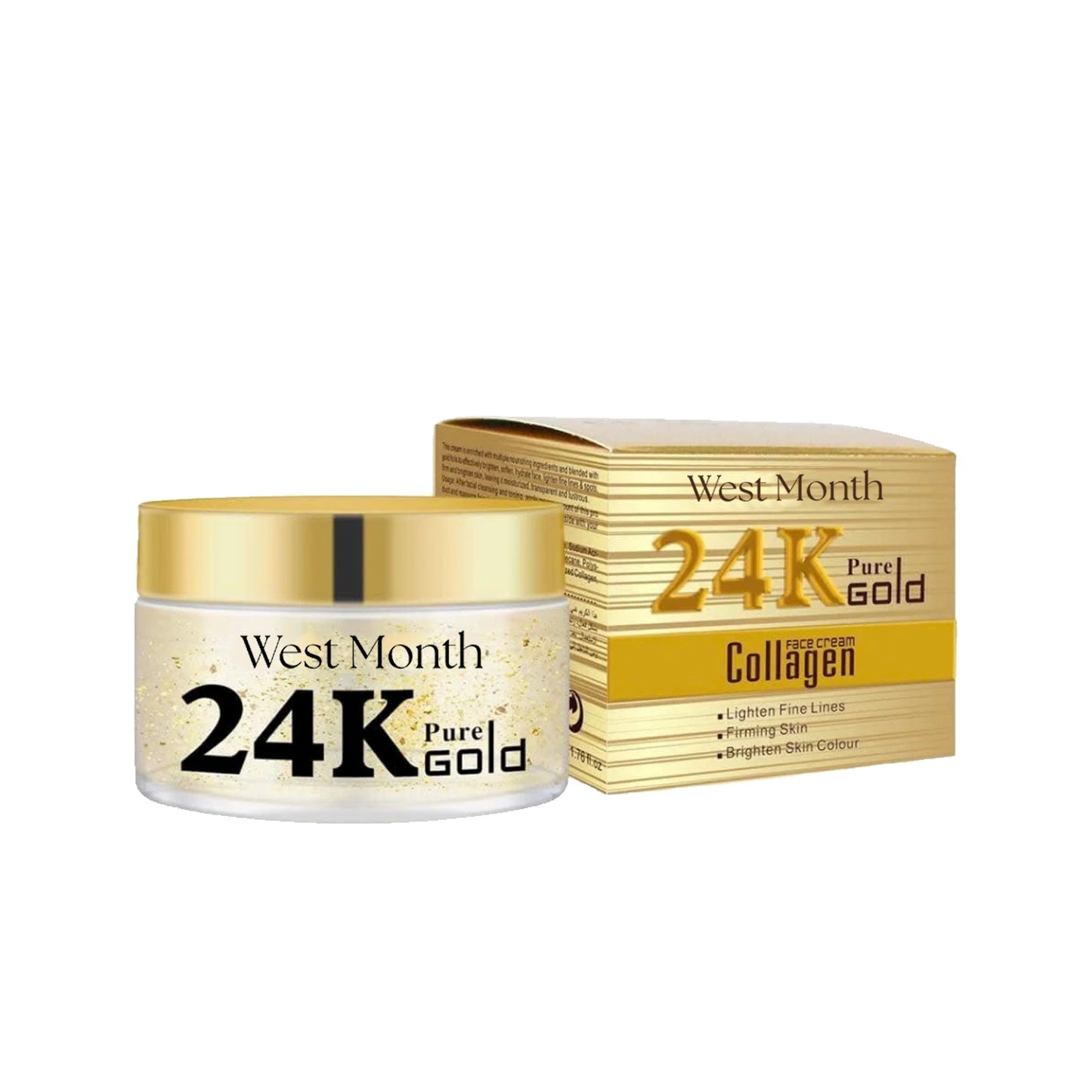 West Month 24k Pure Gold Collagen Face Cream, Lighten Lines Brighten Skin, Firm And Anti-wrinkle Cream hussains