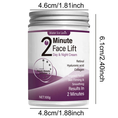 2 Minutes Facial Lifting Day and Night Cream Contains Retinol, Hyaluronic Acid and Collagen - Moisturizing Lotion Suitable for All Light Skin Tone, No Fragrance, Absorption of 2 Minutes