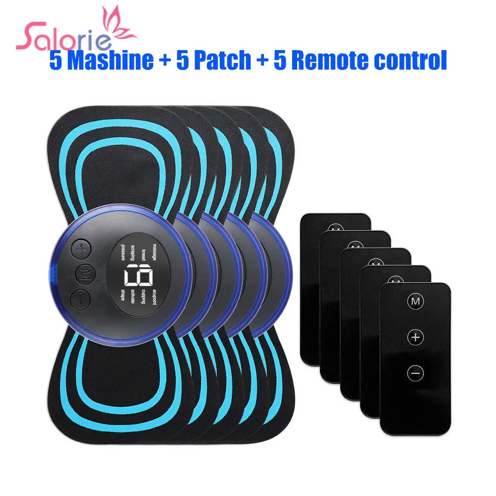 5pcs set Neck Back Massager Sticker EMS Pulse Mini Electric Massage for Shoulder Leg Cervical Body Muscle Stimulator Relief Pain Hussains1214