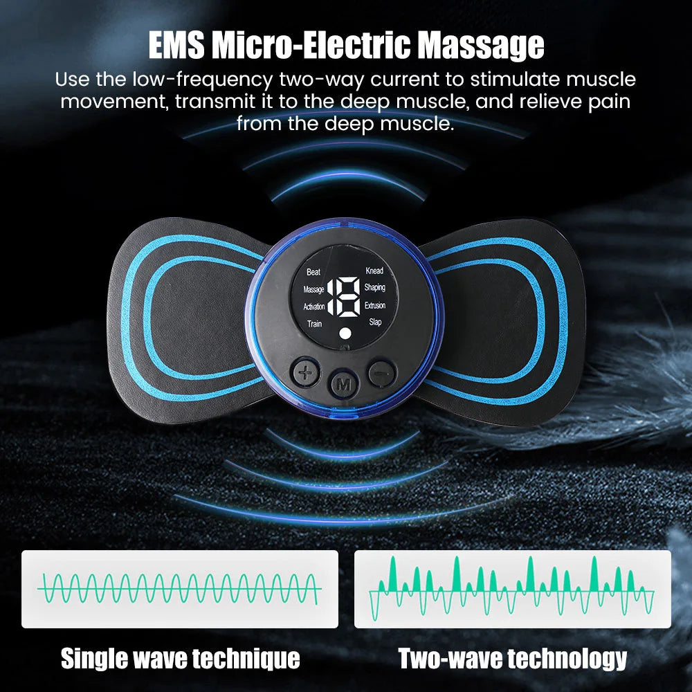 5pcs set Neck Back Massager Sticker EMS Pulse Mini Electric Massage for Shoulder Leg Cervical Body Muscle Stimulator Relief Pain Hussains1214