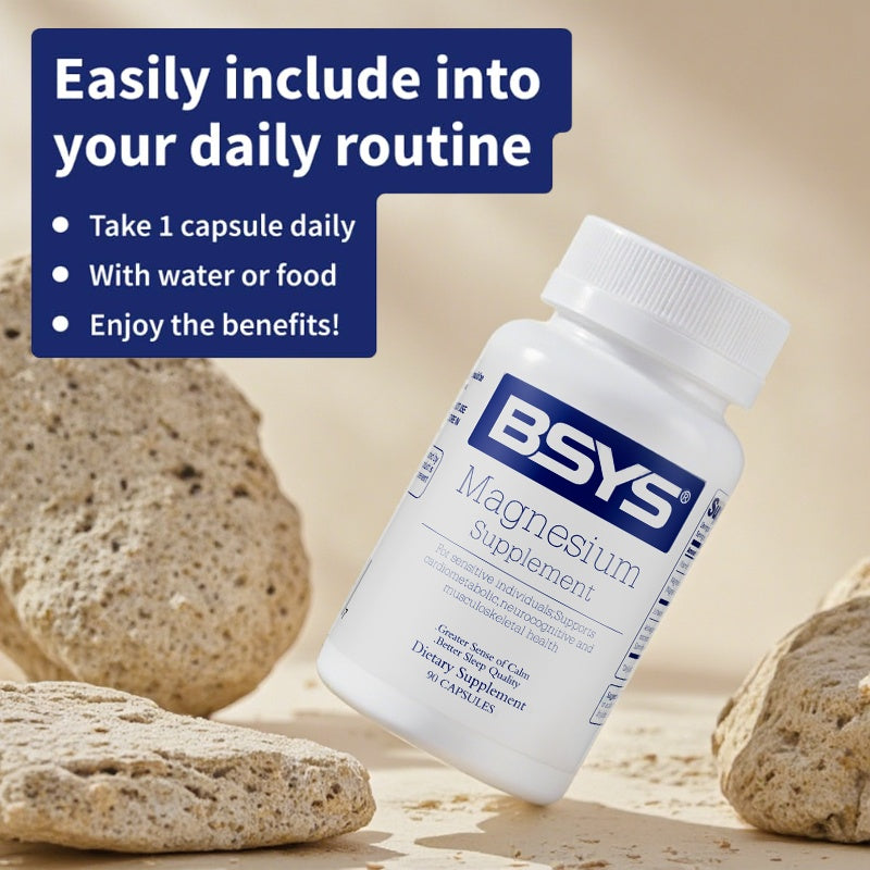 BSYS Magnesium Supplements Sleep & Anxiety Relief Aid Muscle Relaxation Support Heart Health & Blood Sugar Balance Formula Cognitive Function Enhancement Nighttime Wellness Supplement Hussains1214